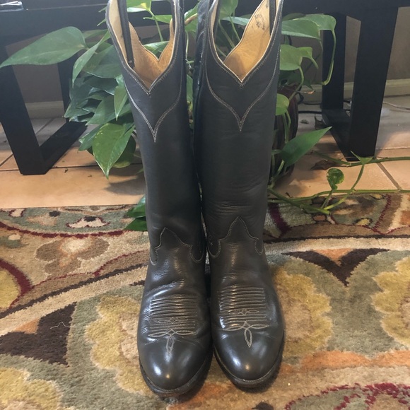 gray western boots
